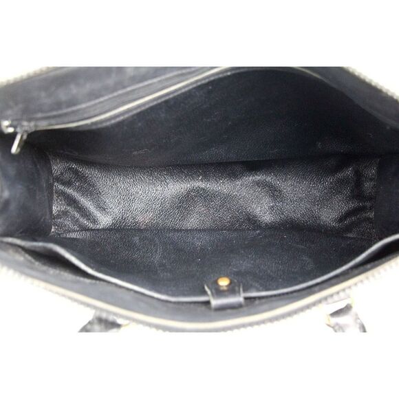 VTG Dooney & Bourke PEBBLED BLACK GENUINE LEATHER BUSINESS SHOULDER BAG PURSE - Picture 10 of 15